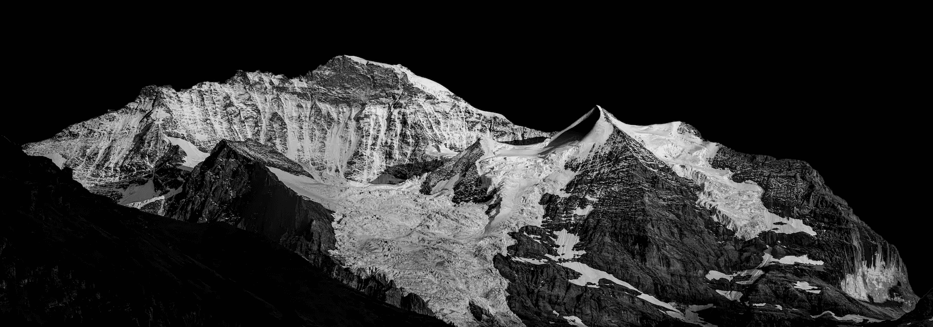 Jungfrau mountain in the Swiss Alps, viewed from Wengen.