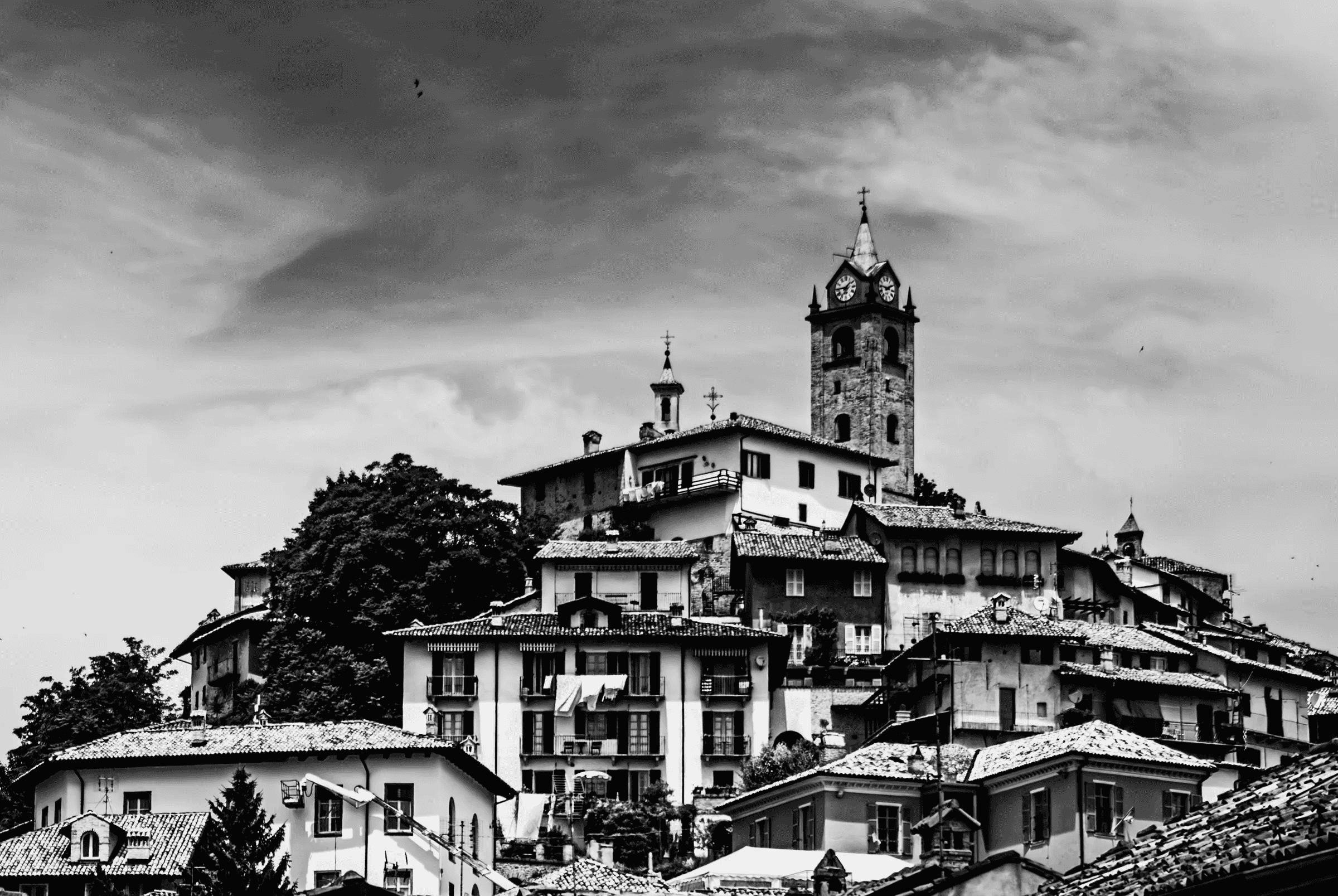 Monforte d'Alba Hilltop View Dalba Hilltop Town Italy in Monforte d'Alba.