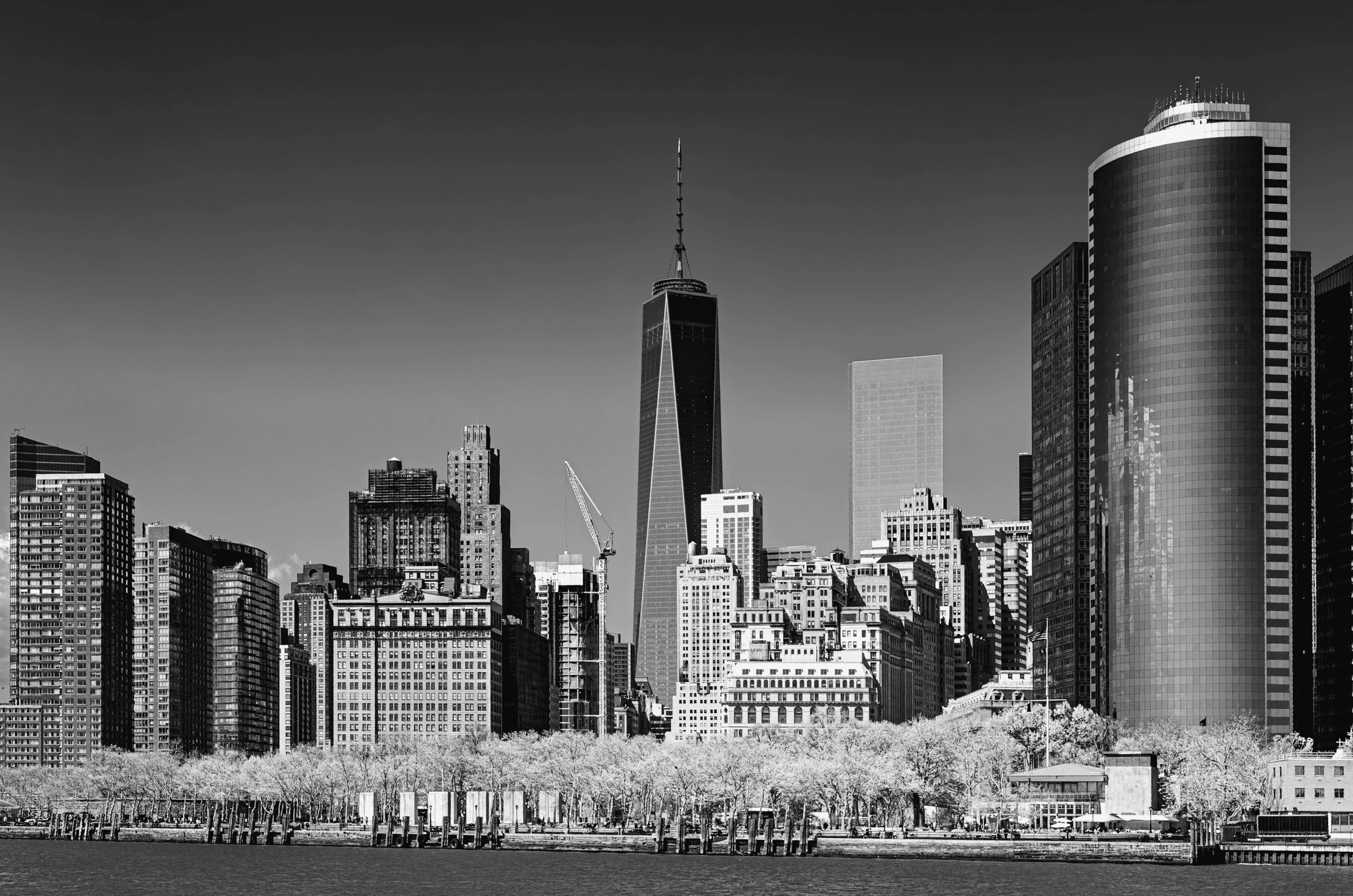 Lower Manhattan Skyline (B&W Contrast) NYC Lower Manhattan Skyline Contrast in New York City.