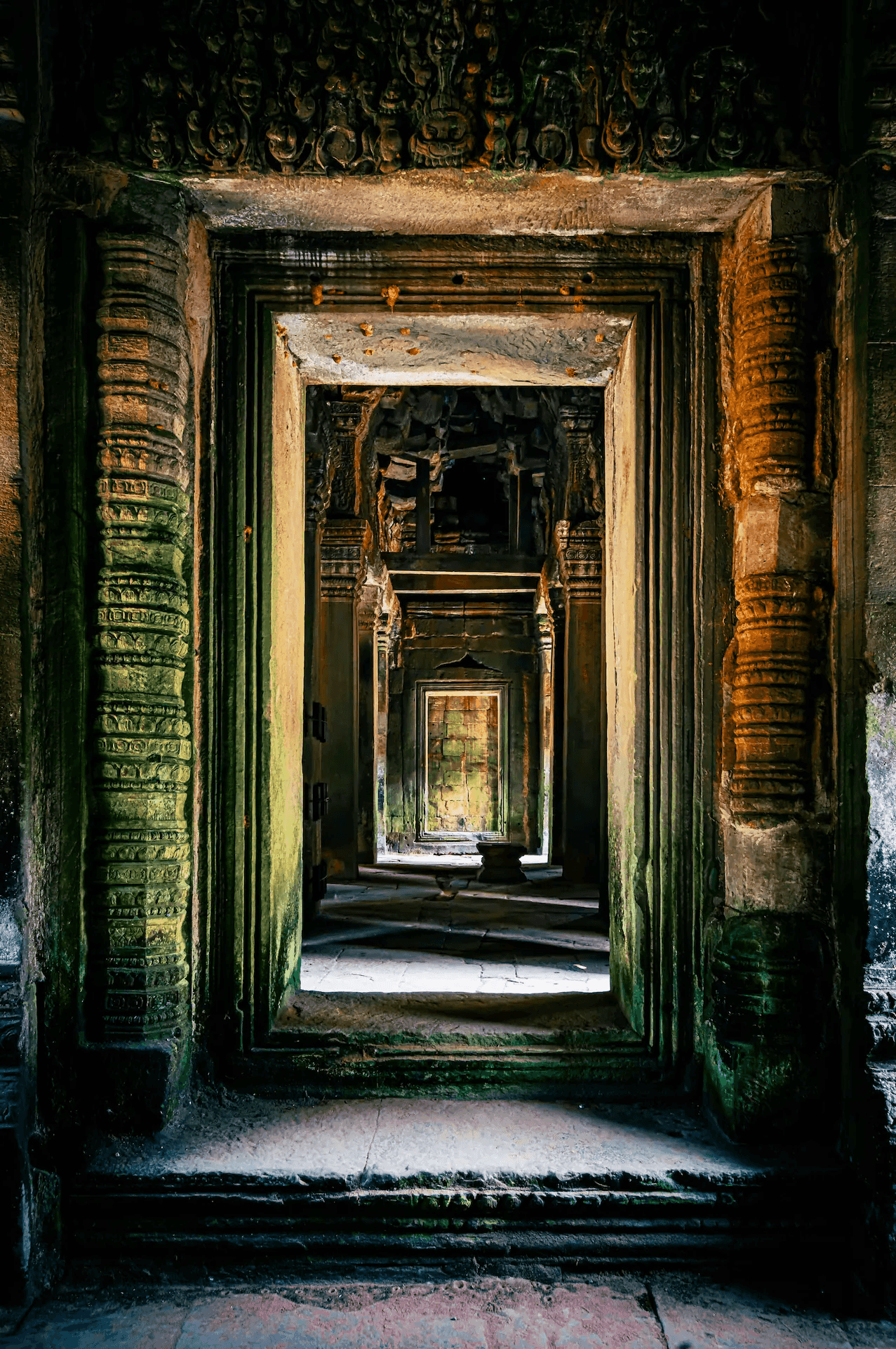 Ta Nei's Stone Passage Stone corridor in Ta Nei Temple, Angkor, Cambodia.