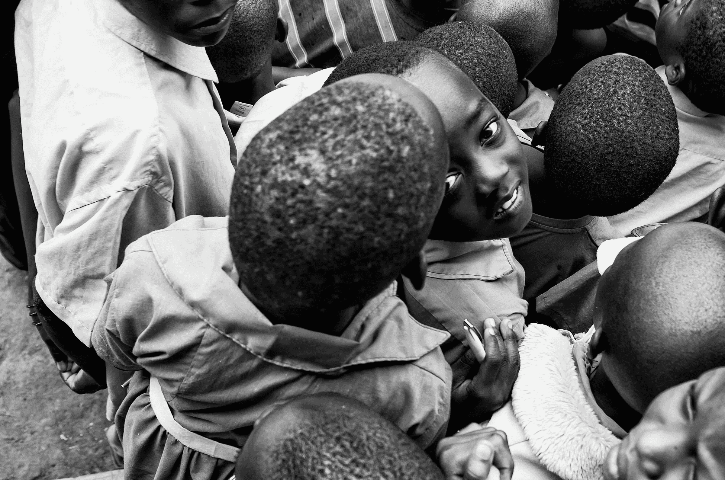 Scene from Uganda Scene from in Uganda in daily life in monochrome.
