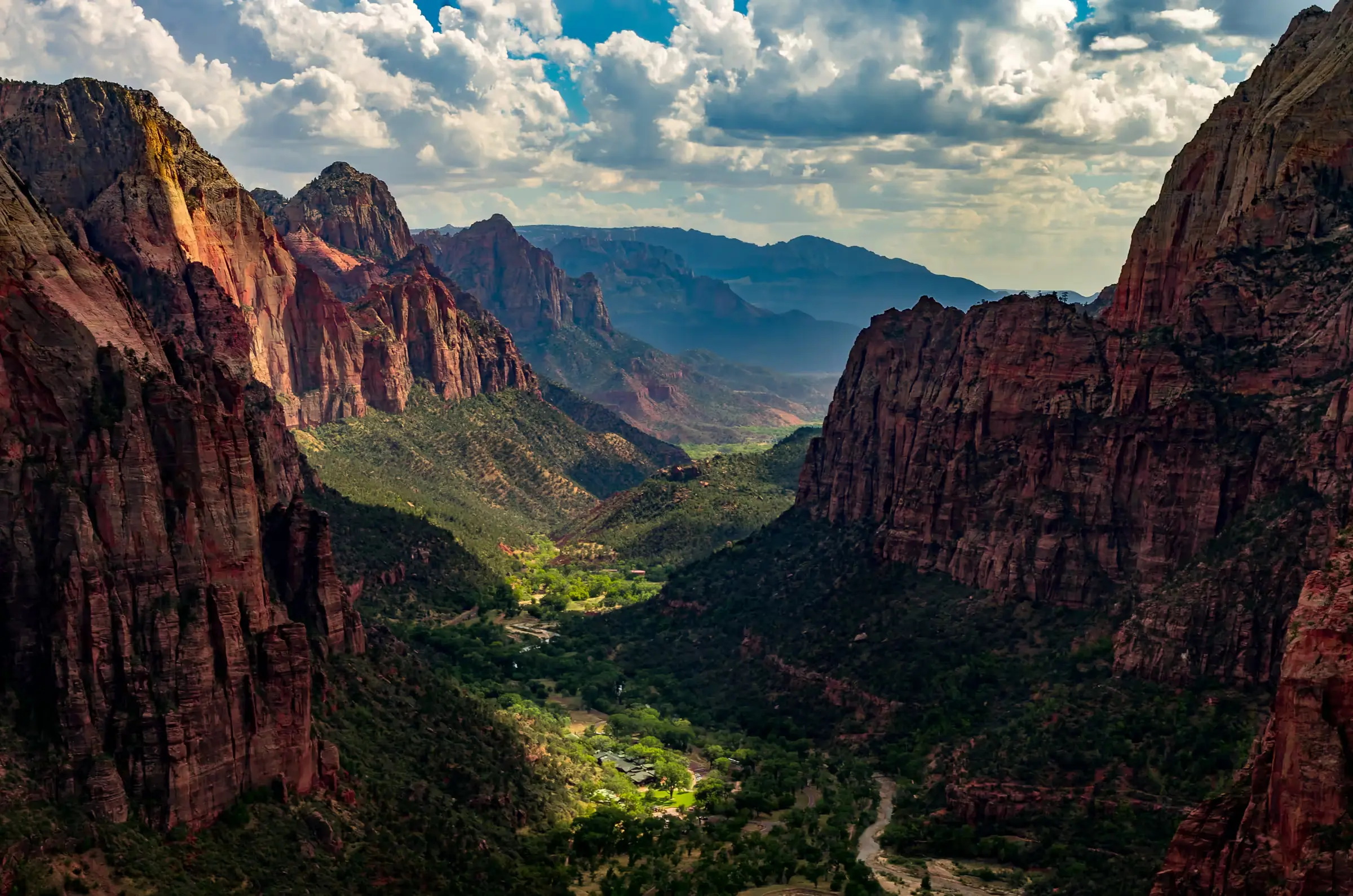 Angels Landing Vista, Zion A panoramic vista from Angels Landing trail in Zion National Park, Utah.